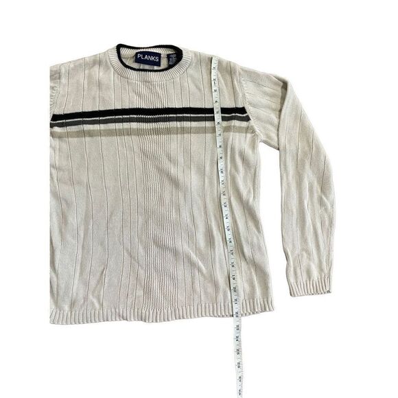 PLANKS cream vintage sweater with stripe XL - Picture 5 of 6